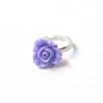 Purple Flower Ring Adjustable