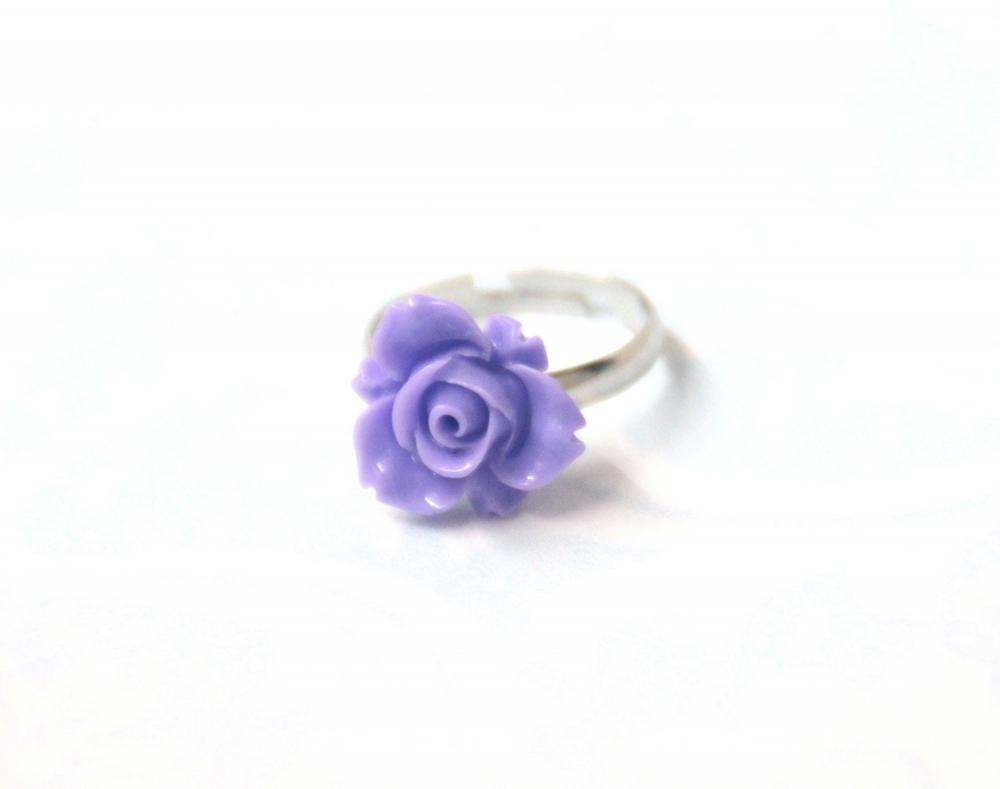 Purple Flower Ring Adjustable